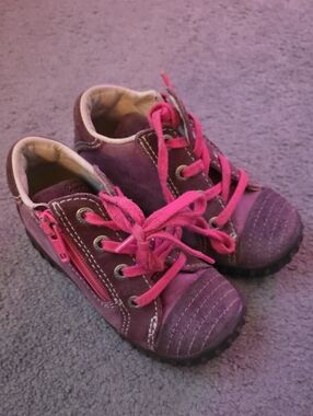Ecco Kids Purple and Pink Suede Sneakers